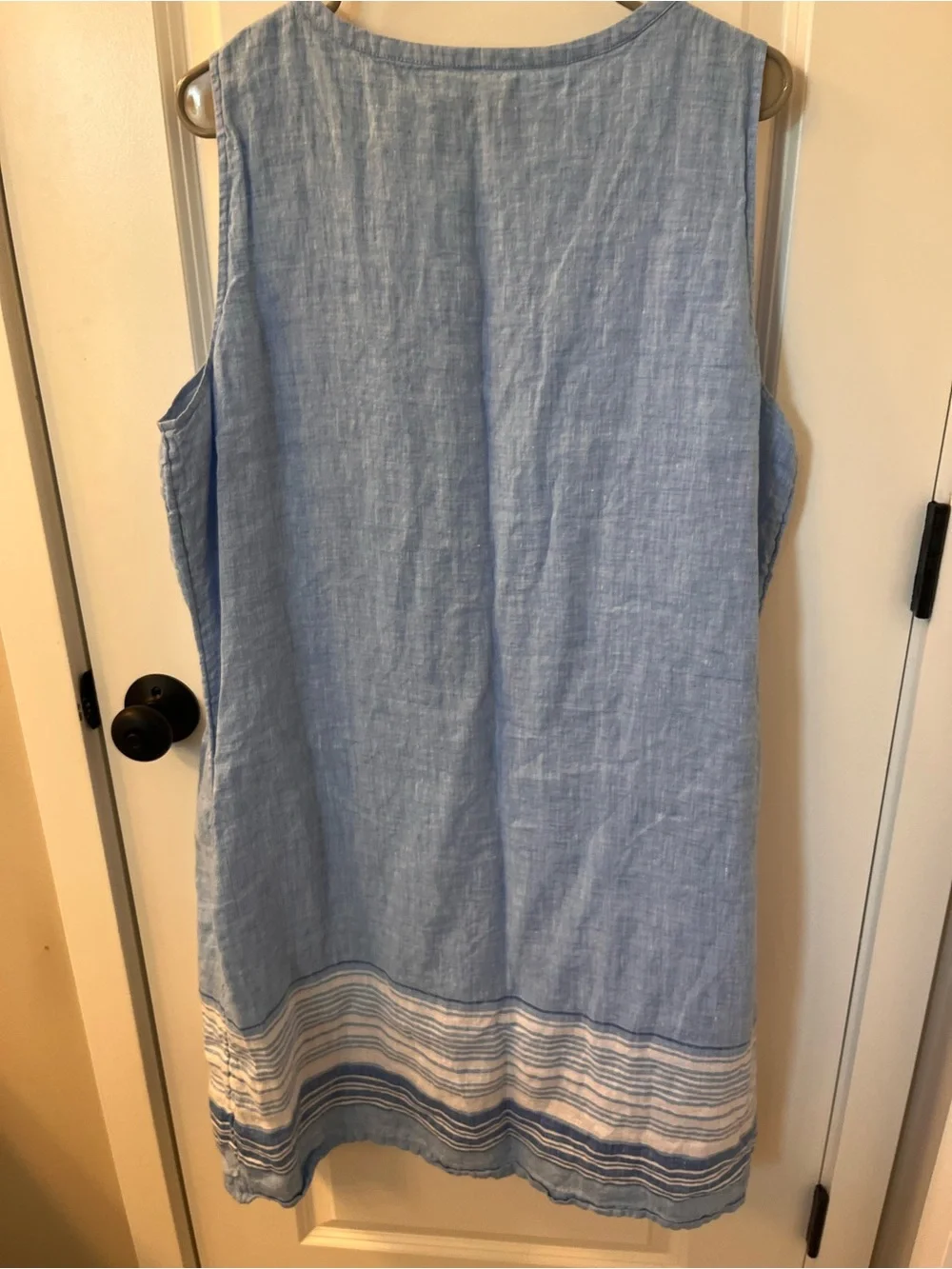 Talbots Light Blue Linen Button-Front Top - Picture 2 of 4